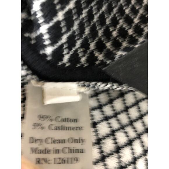Victor Glemaud Dress Checked Cashmere Cotton Mock Neck Mini Black White L - Picture 9 of 11